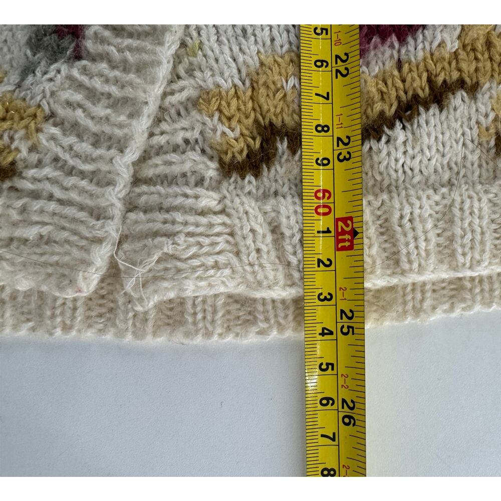 Vintage Womens M Mohair Blend Sweater Cardigan Floral Button Up - Picture 6 of 7
